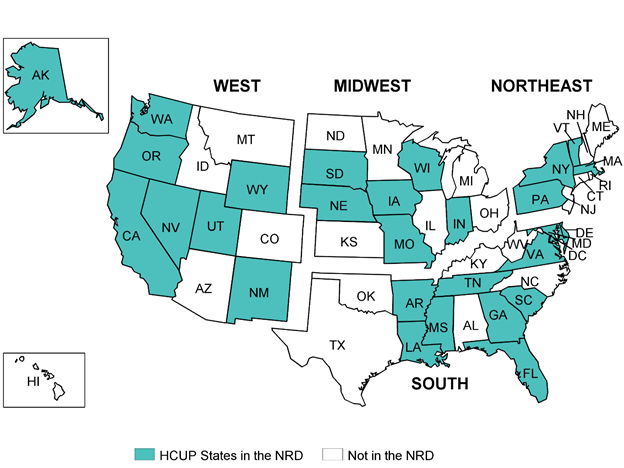 Figure A.1: Map of United States showing states participating in 2017 NRD